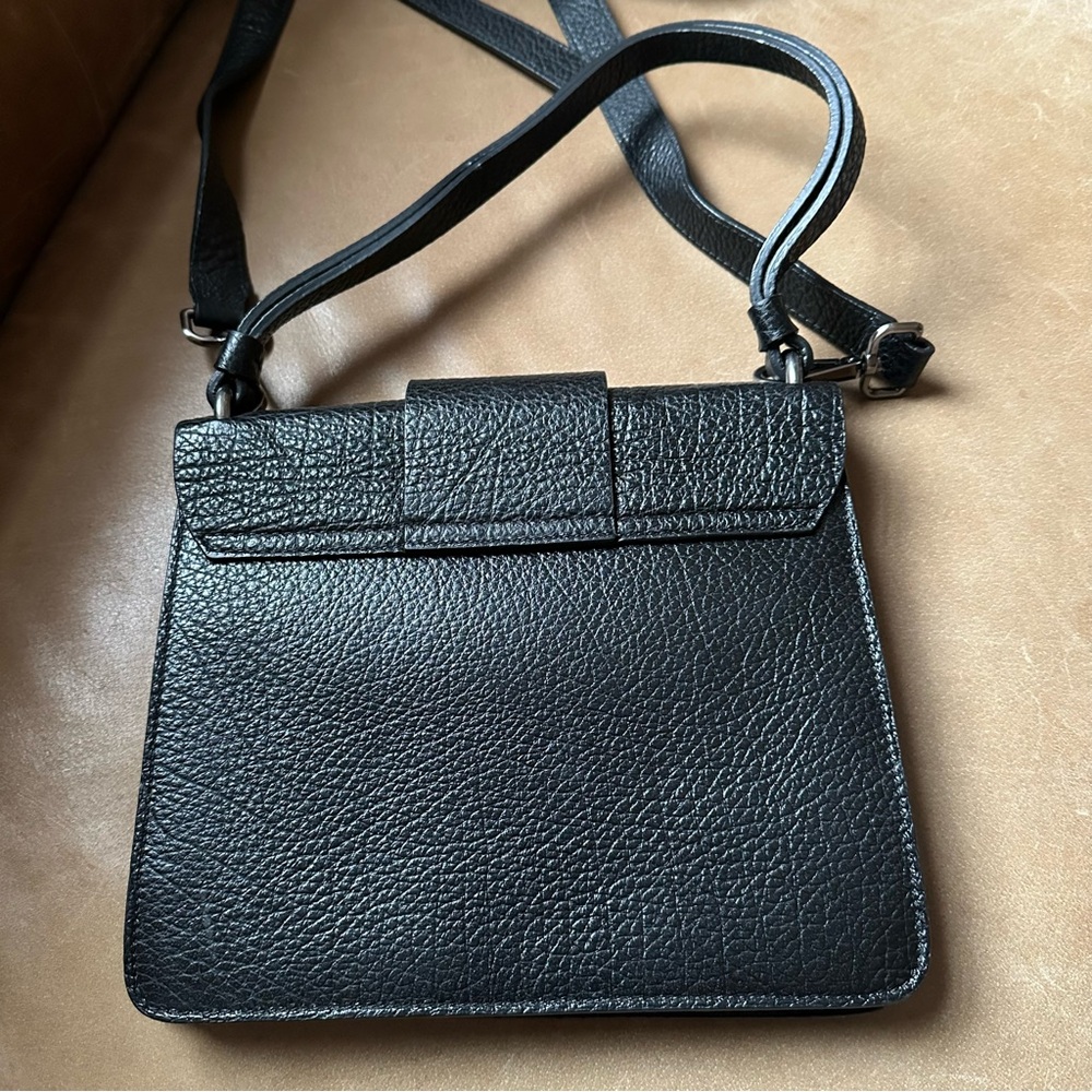 Lia Numa Designer Pebbled Leather Buckle Designer Italy Bag Satchel Crossbody View 4